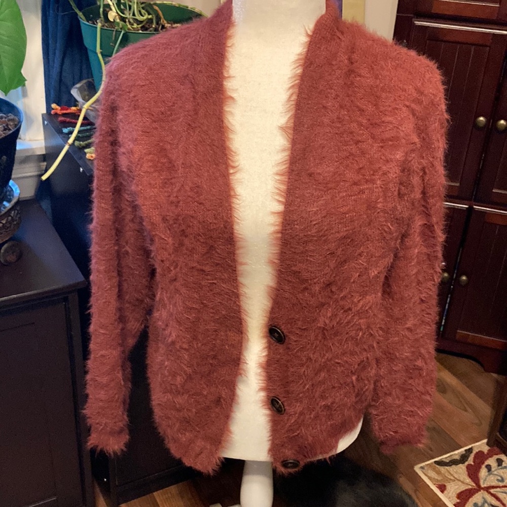 If it were me Anthro fuzzy button up cardigan size XS.